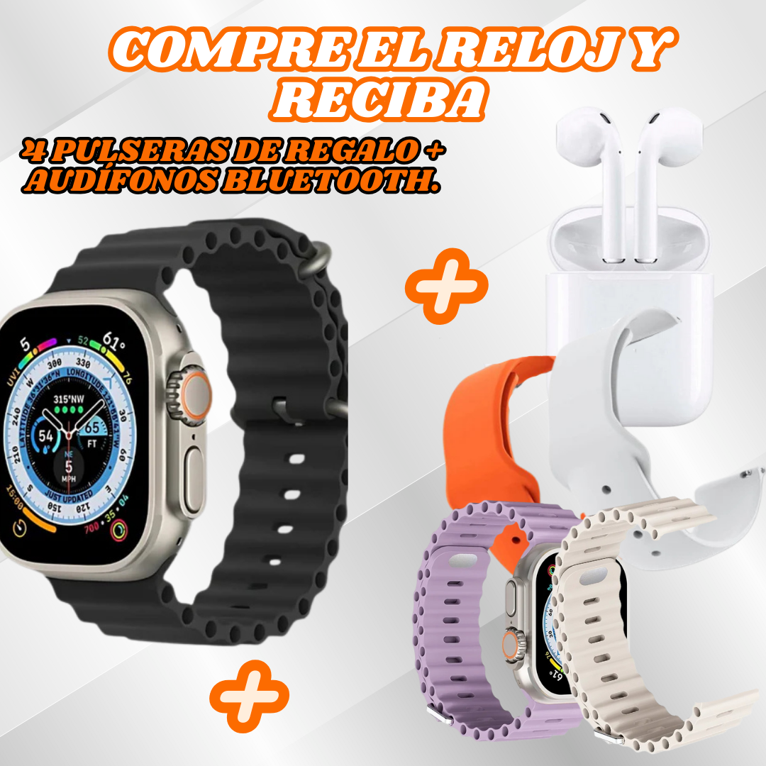 SmartWatch ULTRA PRO®️ - Reloj inteligente con múltiples funcionalidades - Compre 1 y lleve 5 regalos.